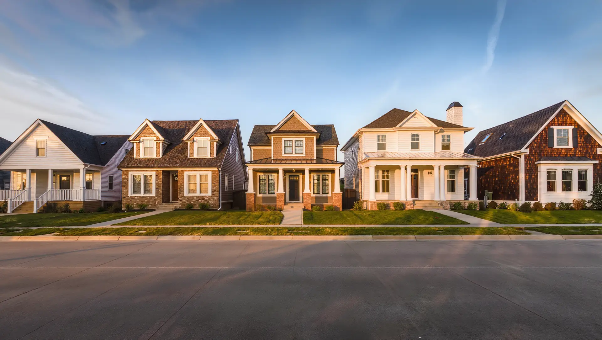 Five different Wisconsin house facades
